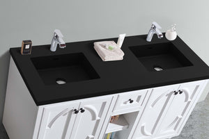 Odyssey 60" White Double Sink Bathroom Vanity with Countertop