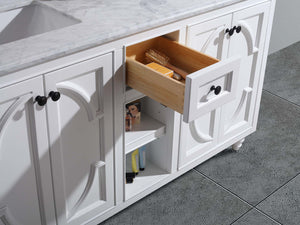 Odyssey 60" White Double Sink Bathroom Vanity with Countertop