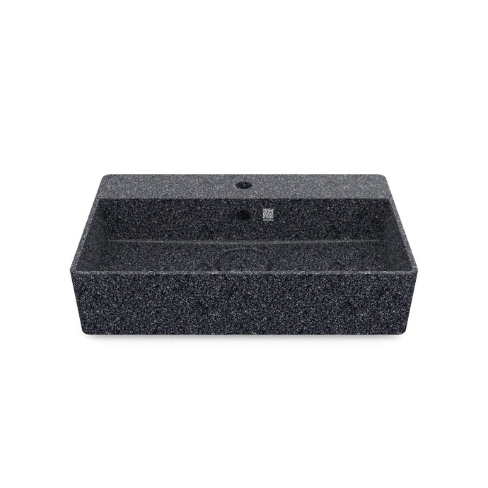 Eco Vessel Sink Cube60 w/ Tap Hole I Washbasin I Stone | SPAFAIR