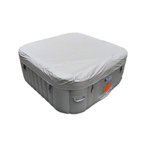 ALEKO Square Inflatable Hot Tub 2-4 Person with Cover I 160 Gallon I Portable Spa I Gray I SPAFAIR