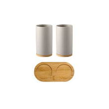 Load image into Gallery viewer, Ceramic Bamboo Bathroom Accessories Set I Toothbrush Holder I SPAFAIR